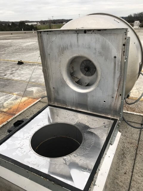 Hood Cleaning Rooftop Duct & Turbine After pic Greensboro